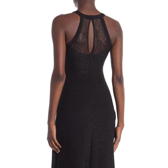 BCBG Crew Neck Lace Inset Maxi Dress - Picture 11 of 13